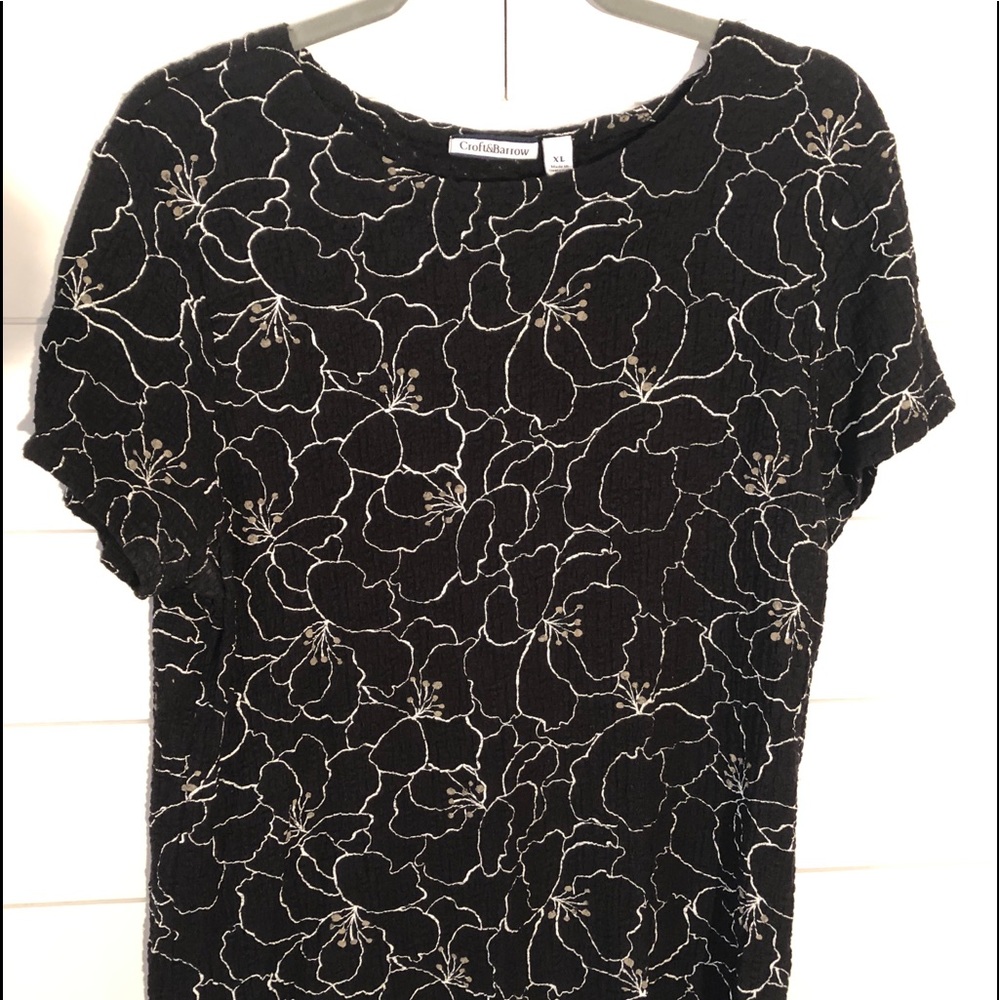 Croft & Barrow XL Black And Tan Blouse